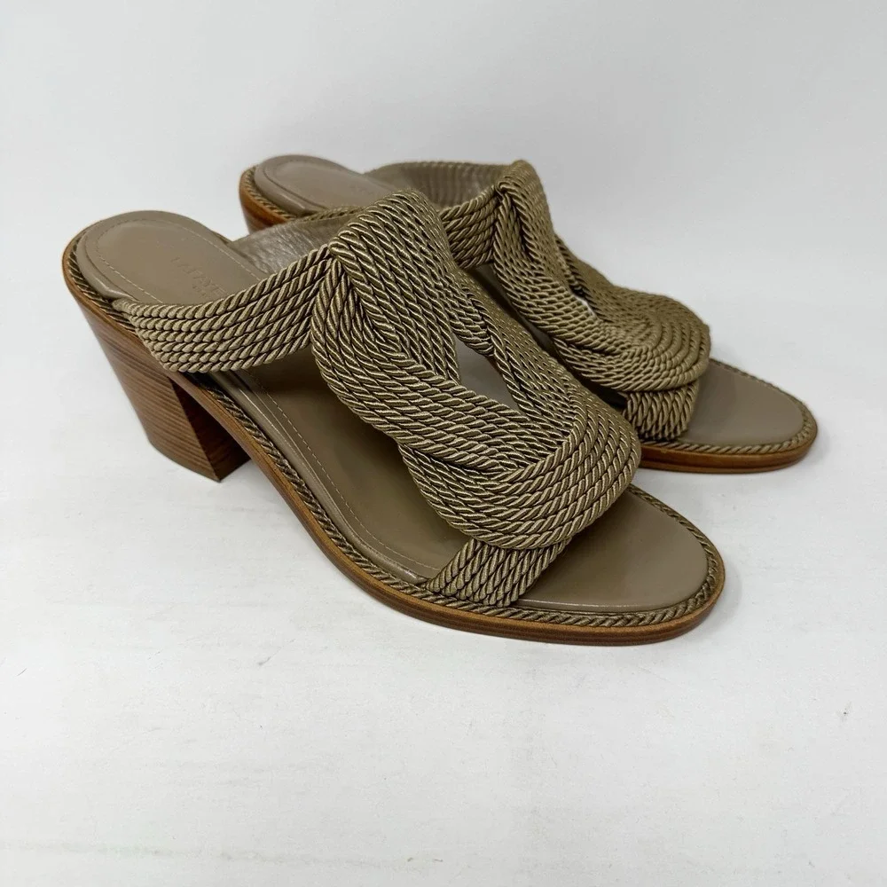 Lafayette 148 New York Darian Knot Sandal Made Italy Tan Womens Size 41 11 Shoes